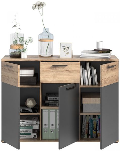 Kommode Tomaso in Eiche und grau 120 cm Bild 6