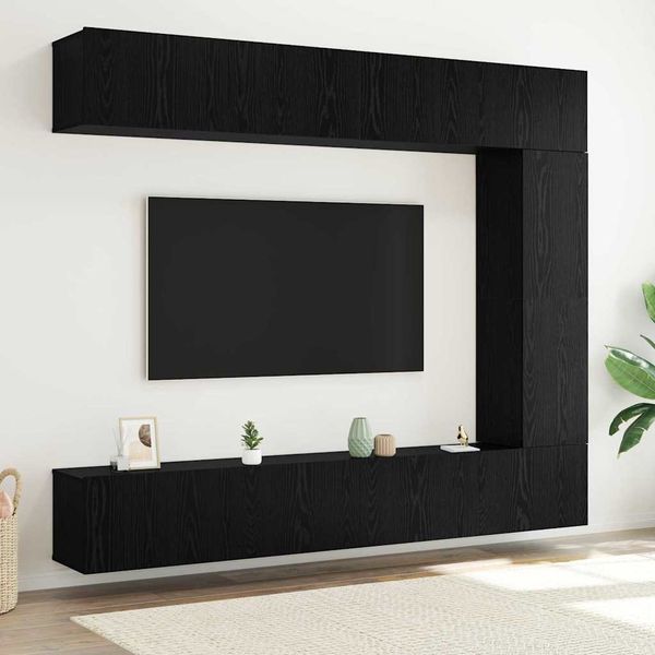 vidaXL TV-Schrankset 5 pcs Schwarz Eichen-Optik Holzwerkstoff 3332529