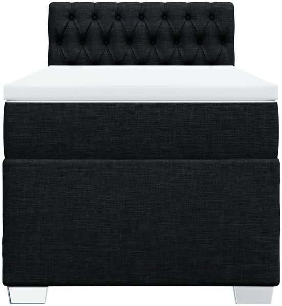 vidaXL Boxspringbett mit Matratze Schwarz 90x190 cm Stoff 3285752 Bild 4