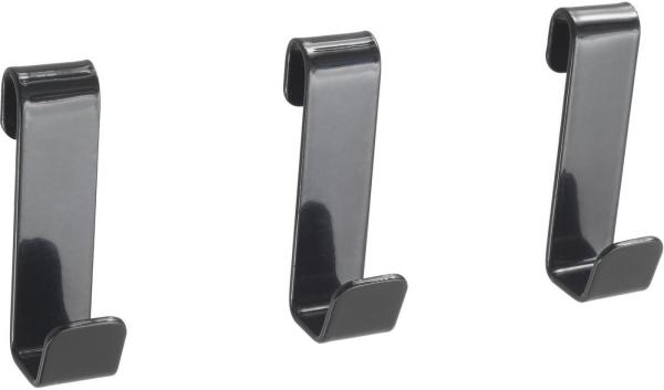 METALTEX 377011000 Mural Line 3-er Set Haken 1,5 x 2,5 x 5,5 cm schwarz / Aufbewahrungssystem