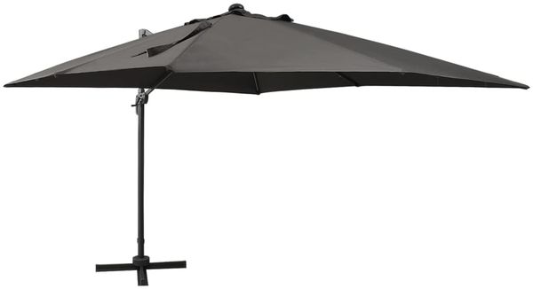 vidaXL Ampelschirm mit LED-Beleuchtung 300 cm Anthrazit 312346