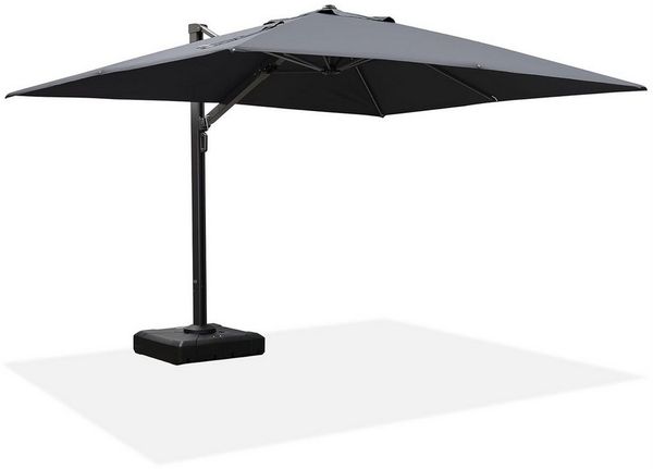 PURPLE LEAF Sonnenschirm Rechteckiger Aluminium Terrassenschirm,Groß Ampelschirm, LxB: 400,00x300,00 cm, Rechteckig Maße:350 x 450 cm, 360° drehbar, höhenverstellbar, UV-beständig, 360° drehbar