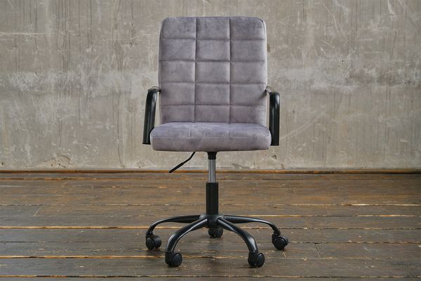 KAWOLA Bürostuhl MERLE Schreibtischstuhl Velvet grau 86 x 52 x 52 cm