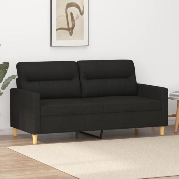 vidaXL 2-Sitzer-Sofa Schwarz 140 cm Stoff 359239