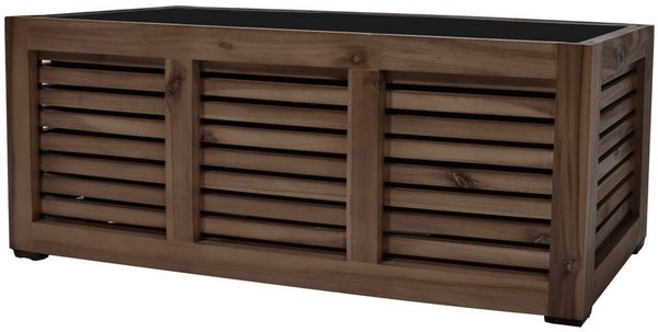 Pflanzgefäß Colorado 3 Pflanzkasten Blumenkasten mit Streben Akazienholz 83x21x20,5 cm