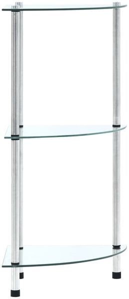 vidaXL Regal mit 3 Ablagen Transparent 30x30x67 cm Hartglas 249514