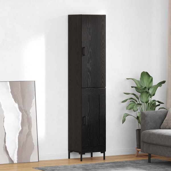 vidaXL Highboard Schwarz Eichen-Optik 34,5 x 34 x 180 cm Holzwerkstoff 3416217