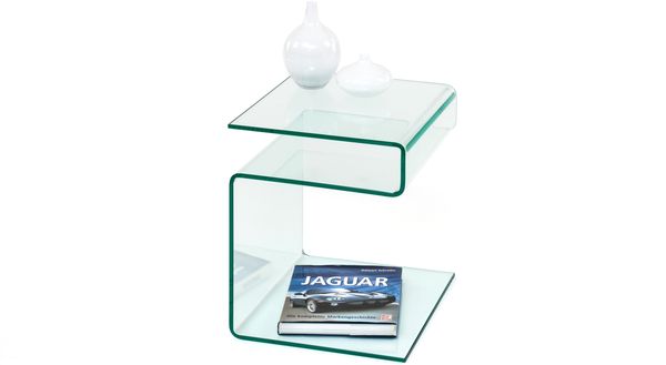 Beistelltisch >7/108-10< in Klarglas, Glas - 42x48x38cm (BxHxT)