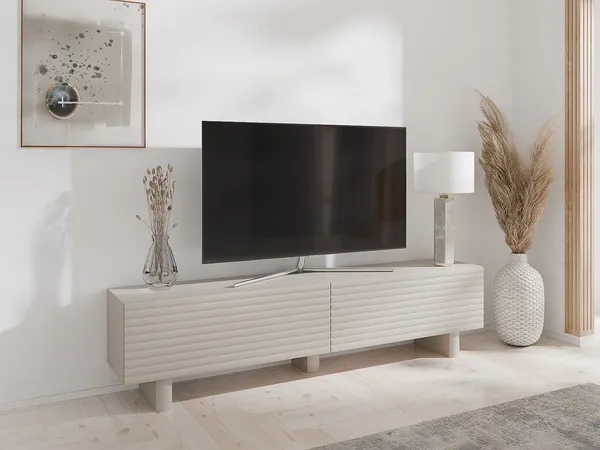 Vente-unique - LUDIMA TV unit Holz, Platte Beige - B 36,8 cm x H 46,1 cm x L 180 cm
