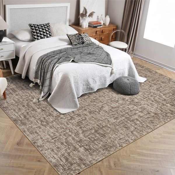 GarveeMore Teppich, rechteckig, Höhe: 7 mm, Teppich Wohnzimmer Moderner Einfarbig Kurzflor Waschbarer