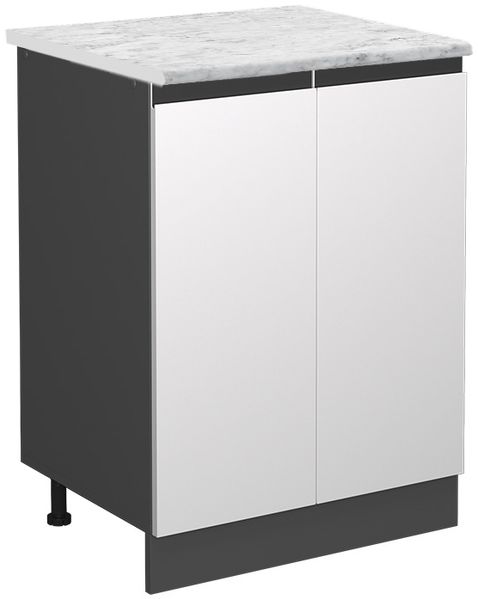 Küchenunterschrank R-Line Weiß 60 cm J-Shape AP Marmor Vicco