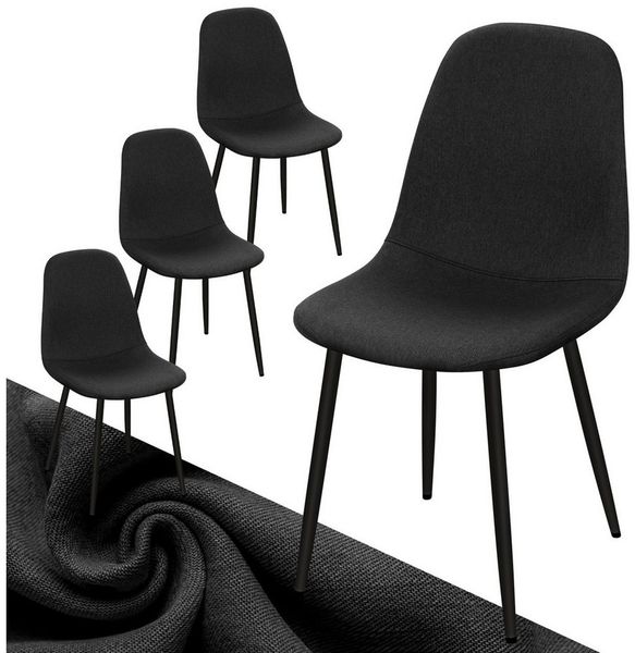 HOMELUX 4-Fußstuhl Esszimmerstühle 4er Set, Stühle Esszimmer Küchenstuhl mit Metallbeinen (Stuhl für Schlafzimmer, Wohnzimmer, 4 St), Polsterstuhl bis 110 kg