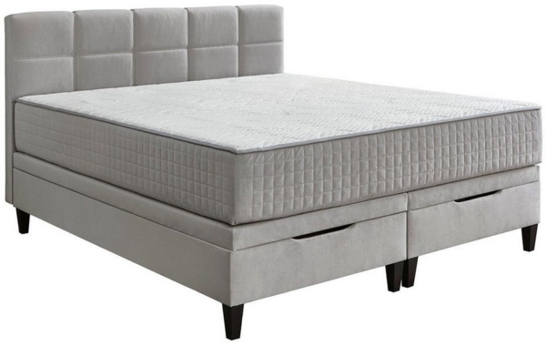 Boxbett Wicky / BX2590 Wien, Polyester, Stoff, Silber, 180 x 114 x 213 cm