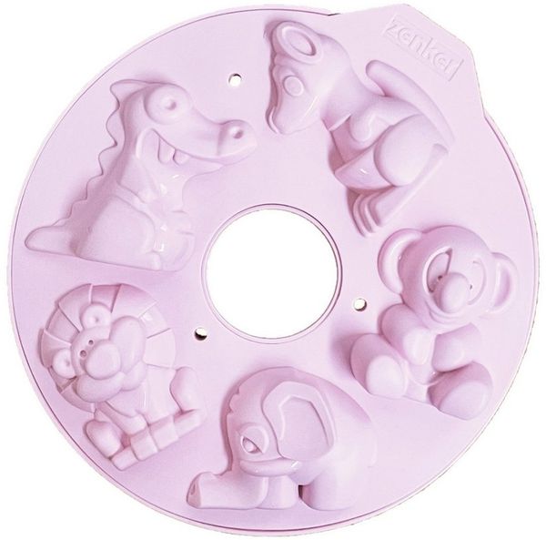 Zenker Backformen Backform Silikon KUCHENFORM Tiere- SAFARI 3D Kuchenform Zenker Backform in Rosa