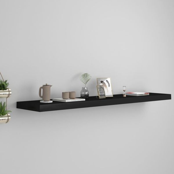 vidaXL Schwebendes Wandregal, MDF schwarz, 120 x 23,5 x 3,8 cm