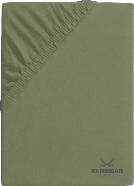 Spannbettlaken SANSIBAR Jersey BL 180x200 cm grün Spannbetttuch Bettlaken Spannlaken