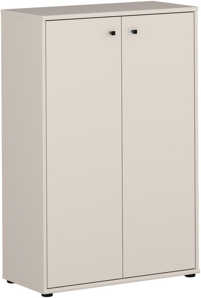 Forte TEMPRA 2 Kommode 70 80, Moderne Kommode 2-türig, Schlafzimmer, Wohnzimmer, Holzwerkstoff, Büro, Kaschmir|Beige, 73,7 cm breit x 111,1 cm hoch x 34,8 cm tief