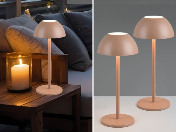 2er SET Akku LED Tischlampen kabellos für Innen & Außen, Coffee - 30cm klein