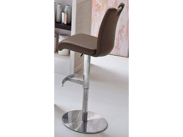 Barhocker >Amiens I< in Cappuccino aus Edelstahl - 42x91x51cm (BxHxT)
