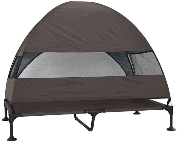 vidaXL Hochgelegtes Hundebett Braun 127 x 81 x 108 cm Stoff und Stahl 42008220 Bild 6