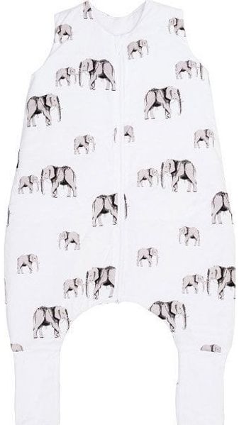PULP BAMBOO Schlafsack zum Schlittern mit Socken 2 TOG - große Elefanten - von 0 6 m bis 2 5 Jahre