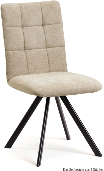 Esszimmerstuhl drehbar (4er-Set) Despa 47x91x60 Schwarz/Natur