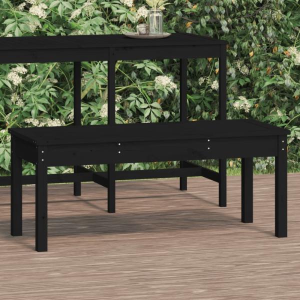 vidaXL Gartenbank Schwarz 109x44x45 cm Massivholz Kiefer 824008