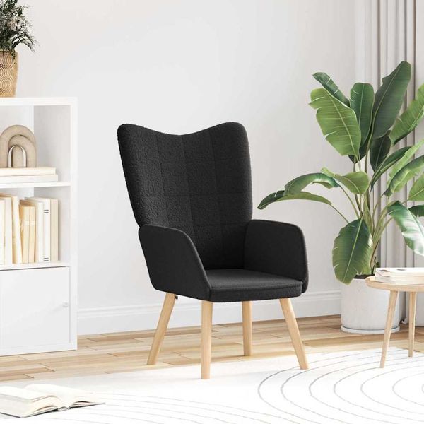 vidaXL Sessel Schwarz 62 x 67 x 95,5 cm Sherpa-Stoff 42001781