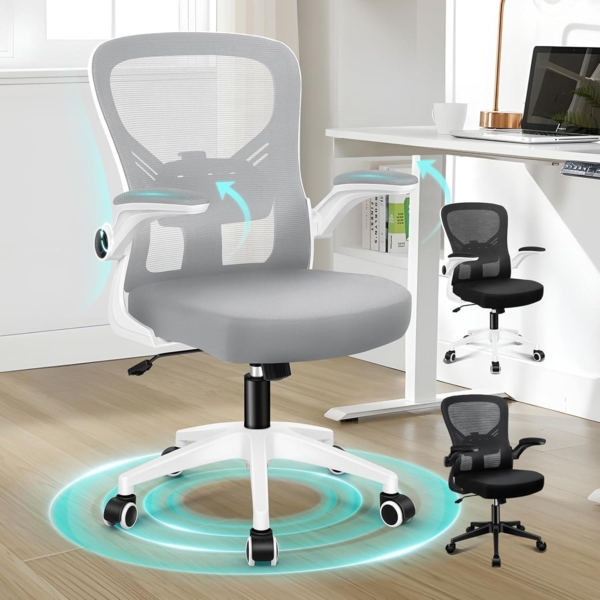 Ergonomischer Netz-Bürostuhl 3D-Armlehne Verstellbare Kopfstütze Fußstütze