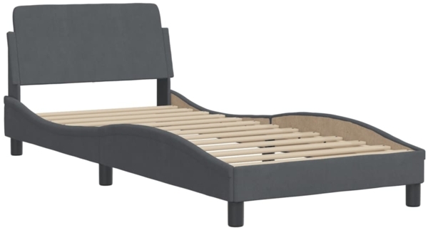 vidaXL Bett mit Matratze "Hanko" Dunkelgrau 80x200 cm Samt 3208563 Bild 3
