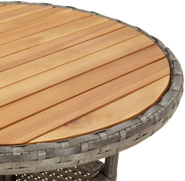 vidaXL 3-tlg. Garten-Bistro-Set mit Kissen Grau Poly Rattan 3187434 Bild 7