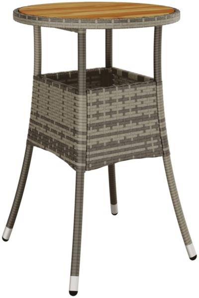 vidaXL 3-tlg. Garten-Bistro-Set mit Kissen Grau Poly Rattan 3187434 Bild 5