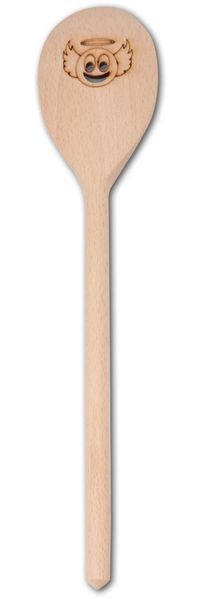 HOFMEISTER 50085 Kochlöffel oval Motiv Engelchen, Buchenholz, 30 cm