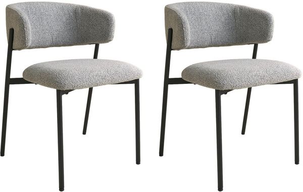 SCHÖNER WOHNEN-Kollektion Esszimmerstuhl OSLO (Set, 2 St), Bezug Bouclé, Untergestell Metall pulverbeschichtet