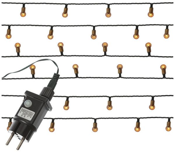 MARELIDA LED-Lichterkette Vintage 120 Mini Kristall Kugeln 8 Funkt. 12m Weihnachtslichterkette, 120-flammig