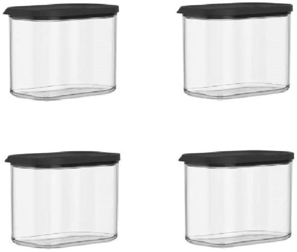 Mepal | Modula Vorratsdosen Set 4-tlg | 1000 ml Kapazität | ideal für Lebensmittelaufbewahrung | spülmaschinenfest | schwarz