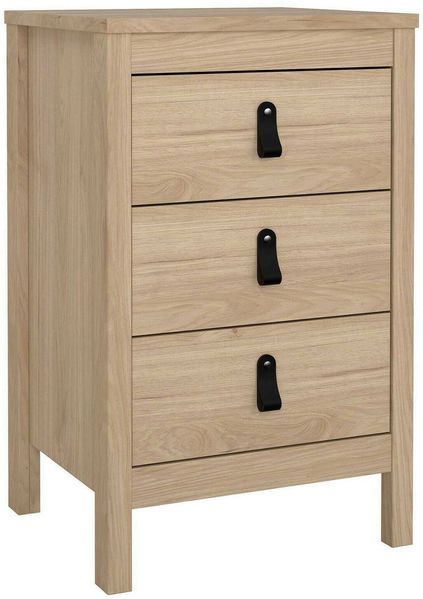 Dmora Nachttisch Lombardia, Niedrige Kommode, Tisch, Multifunktionaler Nachttisch, 44x38 h70 cm, Eiche