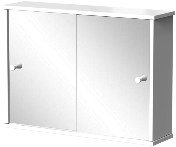 Badspiegelschrank Mireo Weiß 55 x 40 cm mit 2 Schiebetüren Vicco