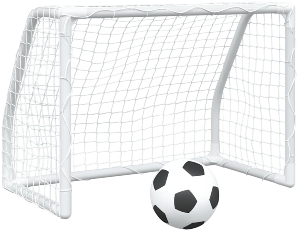 vidaXL Fußballtore für Kinder 2 Stk. mit Ball Weiß 64 x 35 x 48 cm Metall 4008436