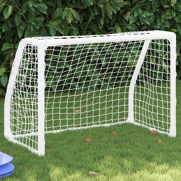 vidaXL Fußballtore für Kinder 2 Stk. mit Ball Weiß 64x35x48 cm Metall 4008436