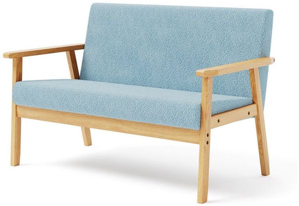 OUNUO Sofa 2 Sitzer Sofa Couch Loungesofa Modern und Skandinavisch, Hellblau