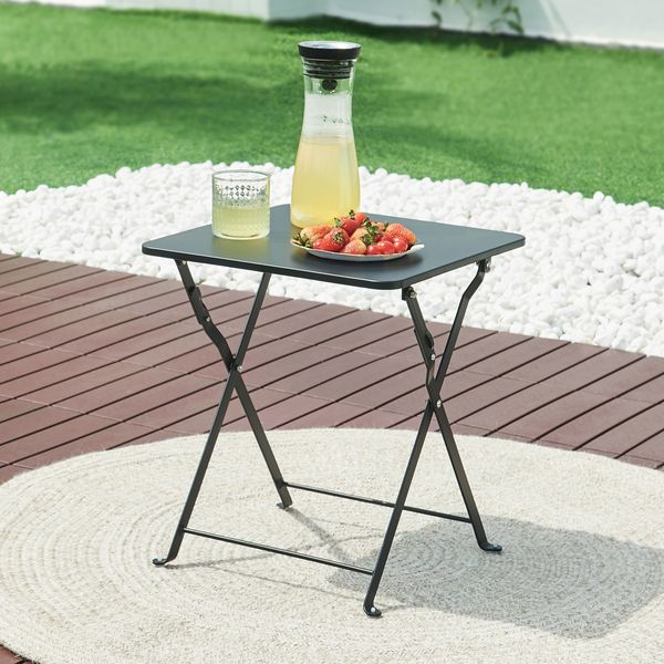 Klapptisch Vegårshei Stahl 45x40x40 cm Schwarz [en. casa]