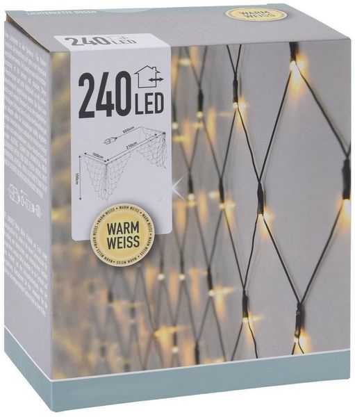 Koopman Lichterkette Balkonbeleuchtung 410x100 cm 240 LEDs grün Lichternetz Lichterkette