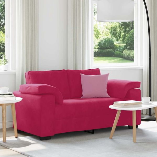 vidaXL Zweisitzer-Sofa Weinrot 160x77x82 cm Samt 4105261