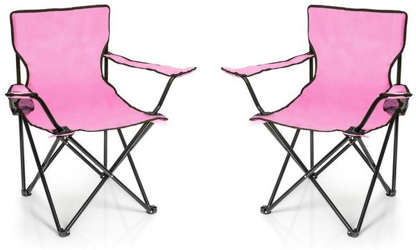 BigDean Campingstuhl 2x Faltstuhl Campingstuhl Anglerstuhl Getränkehalter Klappstuhl (Set, 2 St), Flexibel, Praktisch, Robust, Leicht, Tragbar