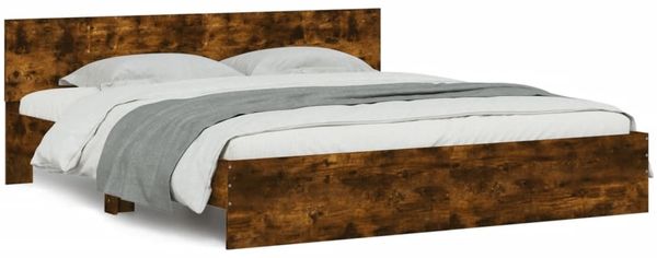 vidaXL Bettgestell mit Kopfteil Räuchereiche 180x200 cm 3207466 Bild 2