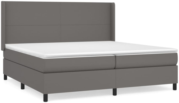 vidaXL Boxspringbett mit Matratze Grau 200x200 cm Kunstleder 3132403