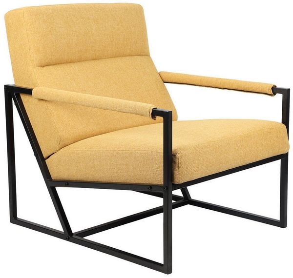 SVITA Cocktailsessel CHRIS, Loungesessel mit Armlehnen, Stoffbezug, Senfgelb