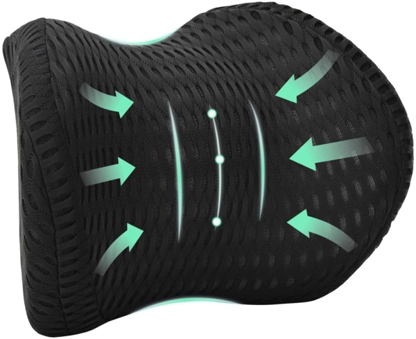 vidaXL Kopfkissen mit Kissen Schwarz 31 x 23 x 14 cm 4D Mesh 42012712