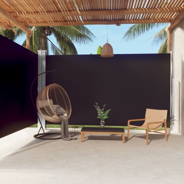 vidaXL Seitenmarkise Ausziehbar Schwarz 220x600 cm 318012